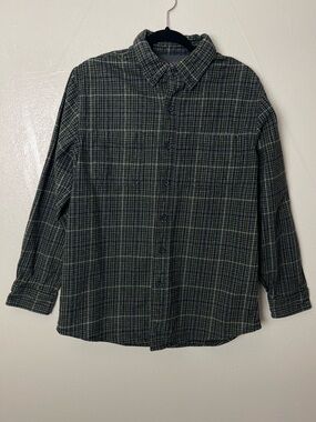 Men's  Ridgecut  Green Plaid Cotton Button-Down Shirt - Casual Long Sleeve